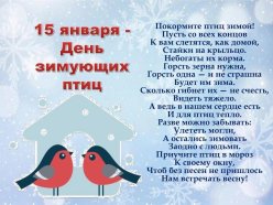"День зимующих птиц России"